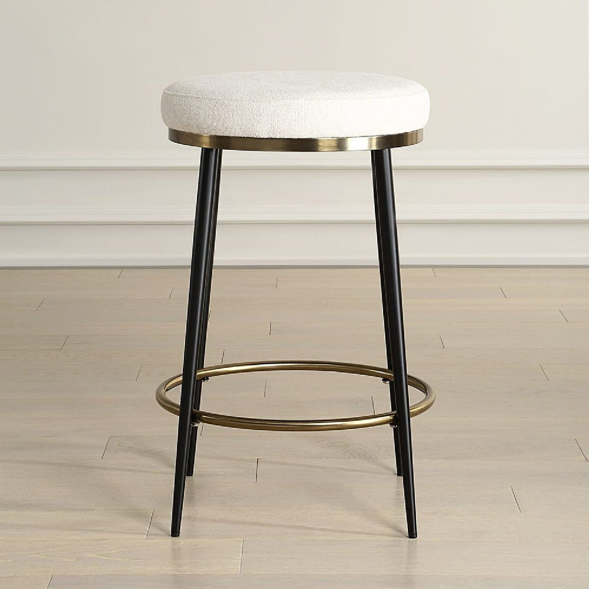 Cream Chenille Round Counter Stool by Uttermost Ensemble, alternate view 7