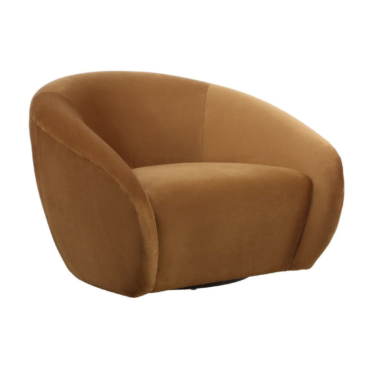 Modern European furniture - Curved-Back Velvet Swivel Chair - www.oroa.com