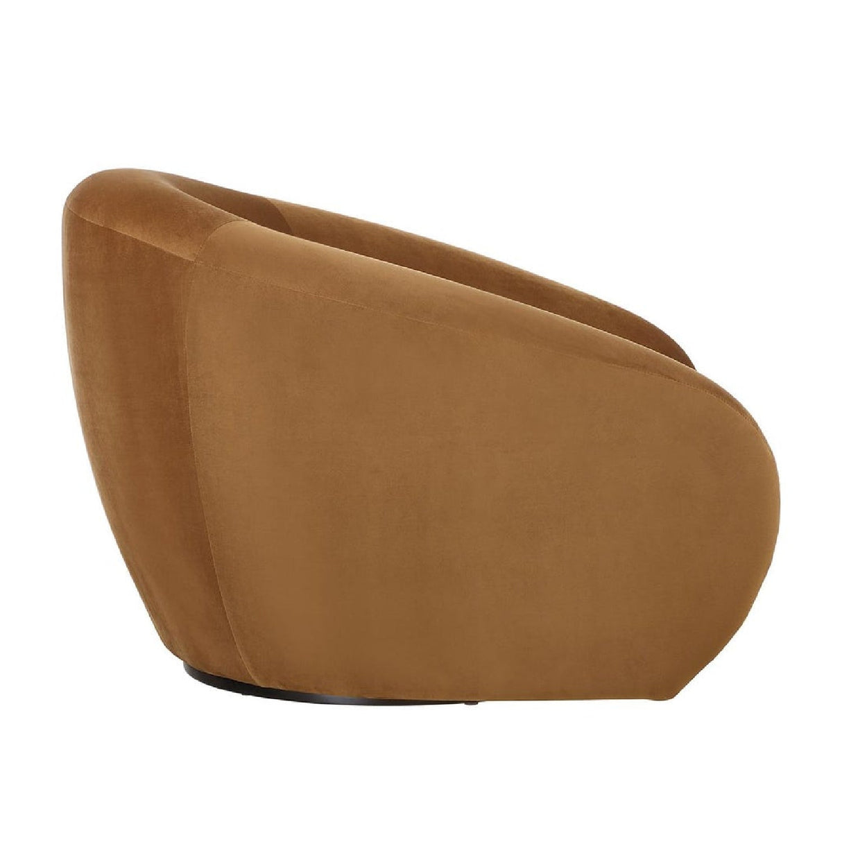 Modern European furniture - Curved-Back Velvet Swivel Chair - www.oroa.com
