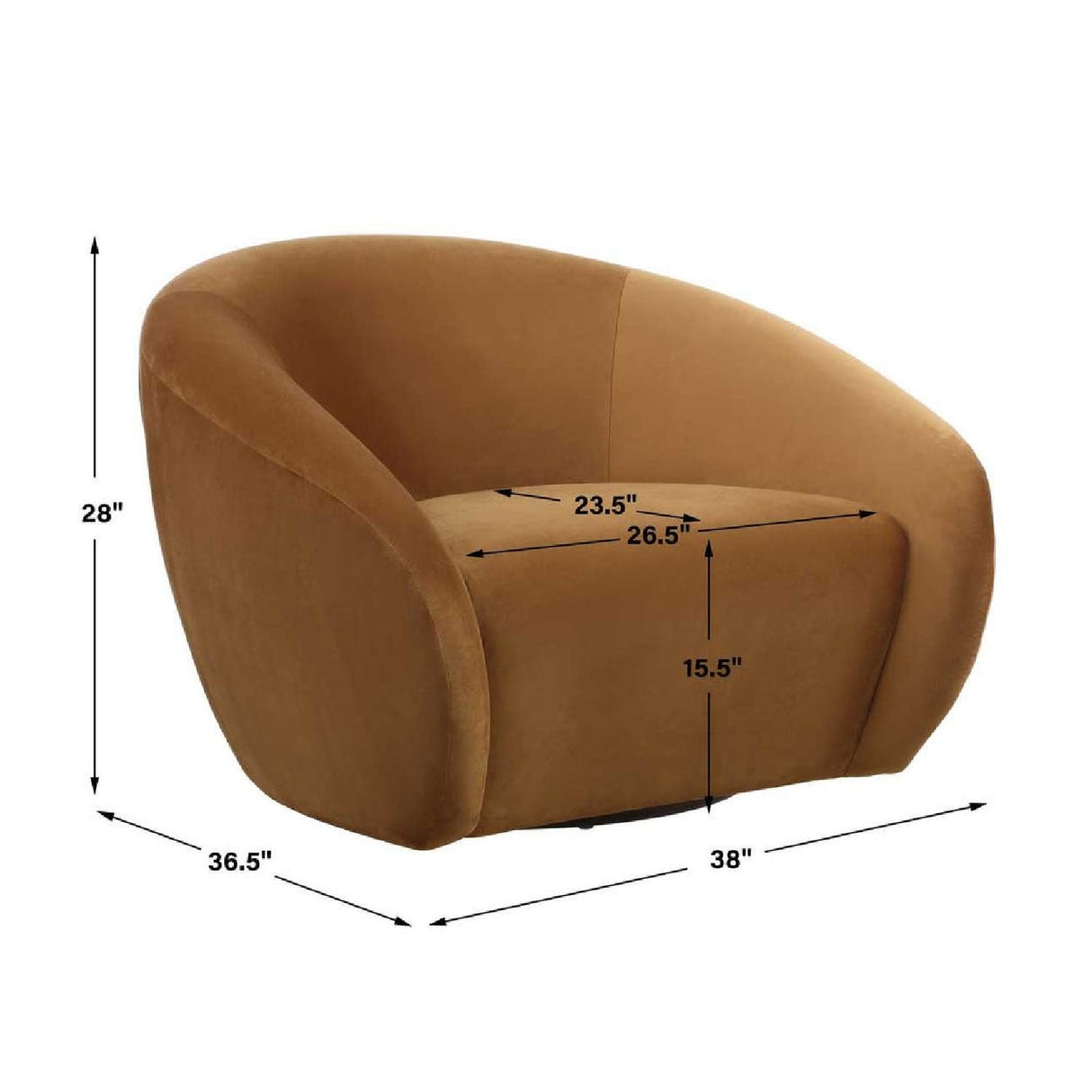 Modern European furniture - Curved-Back Velvet Swivel Chair - www.oroa.com