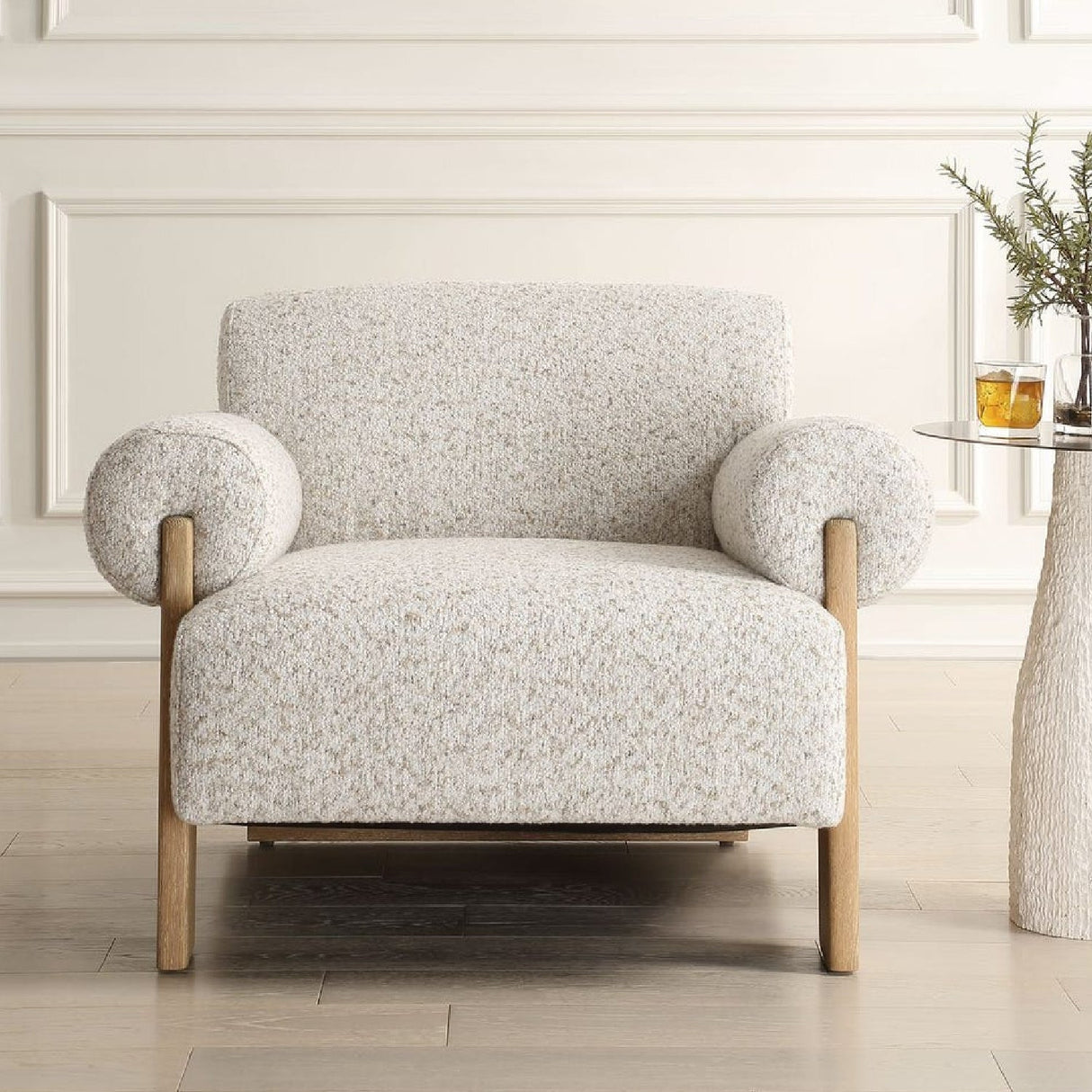 Boucle Rolled-Arm Accent Chair by Uttermost Juncture, alternate view 7