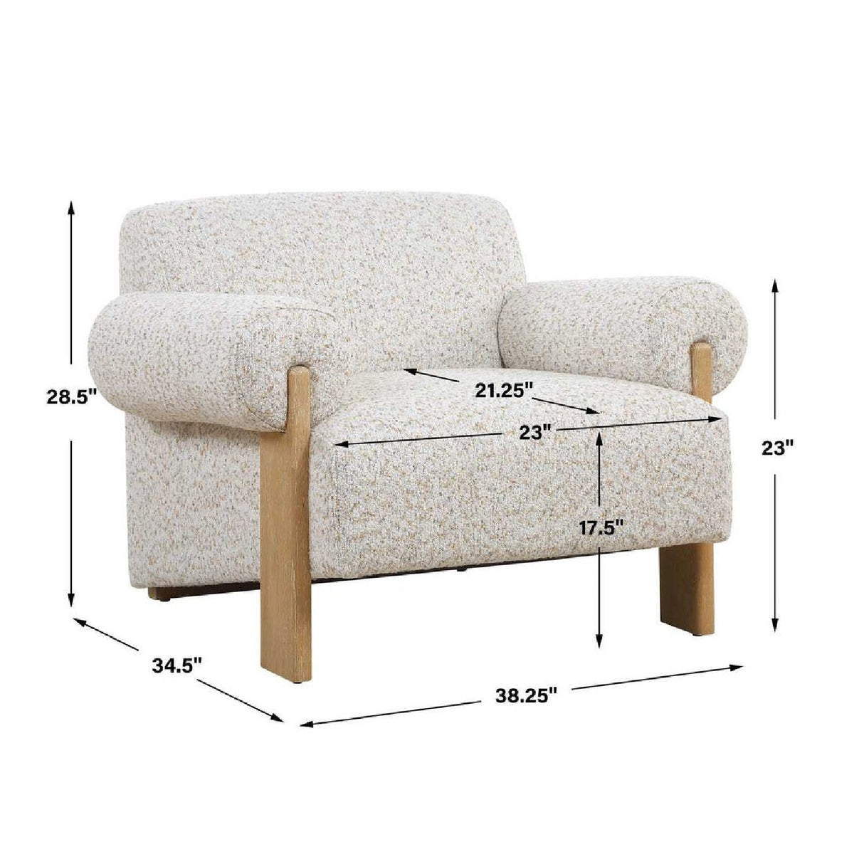 Boucle Rolled-Arm Accent Chair by Uttermost Juncture, alternate view 5