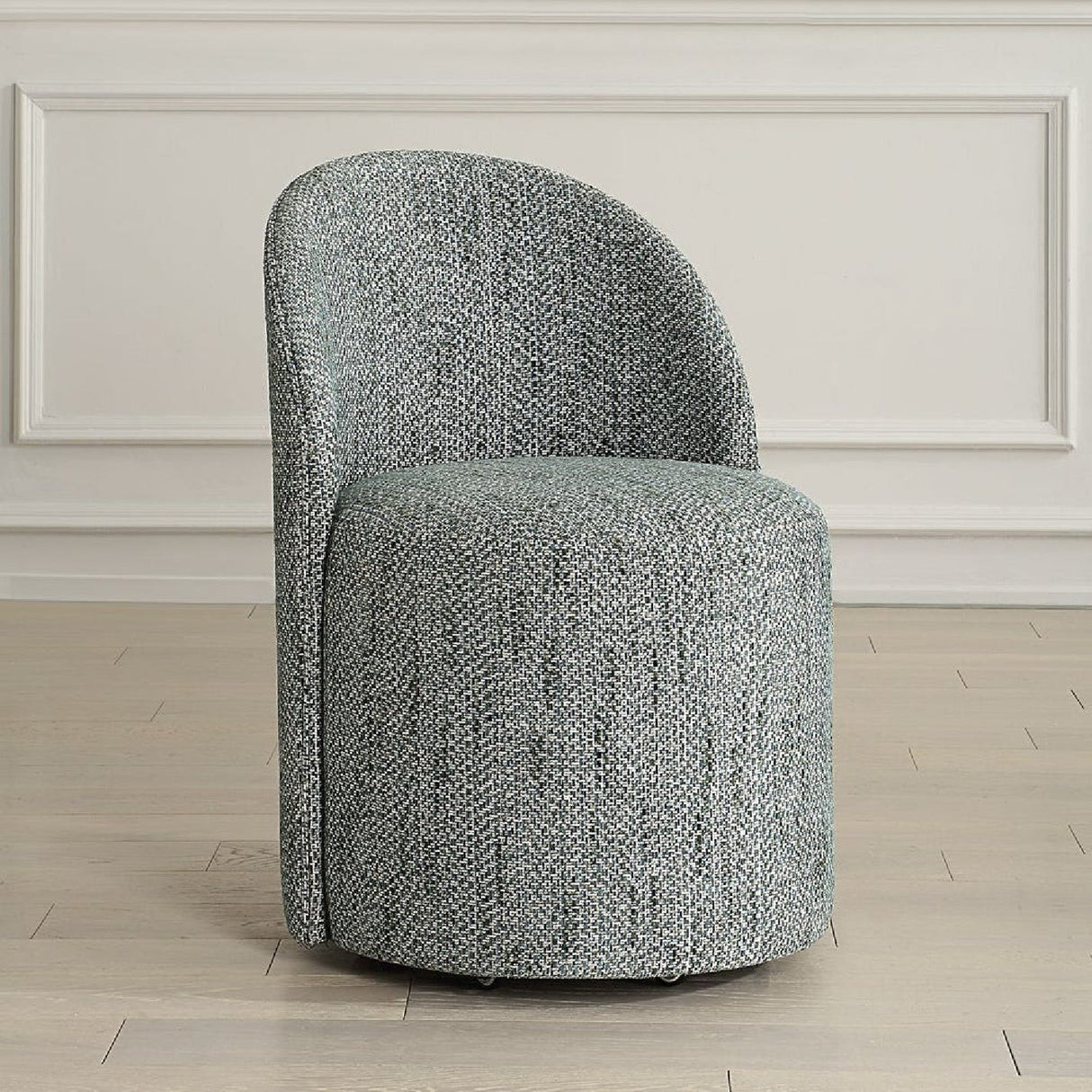Modern European furniture - Chenille Caster Swivel Dining Chair - www.oroa.com