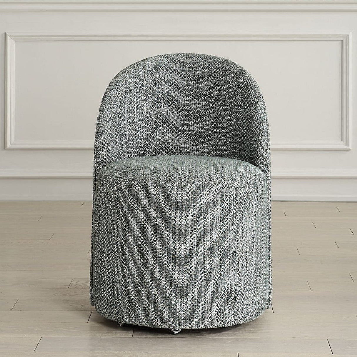 Modern European furniture - Chenille Caster Swivel Dining Chair - www.oroa.com