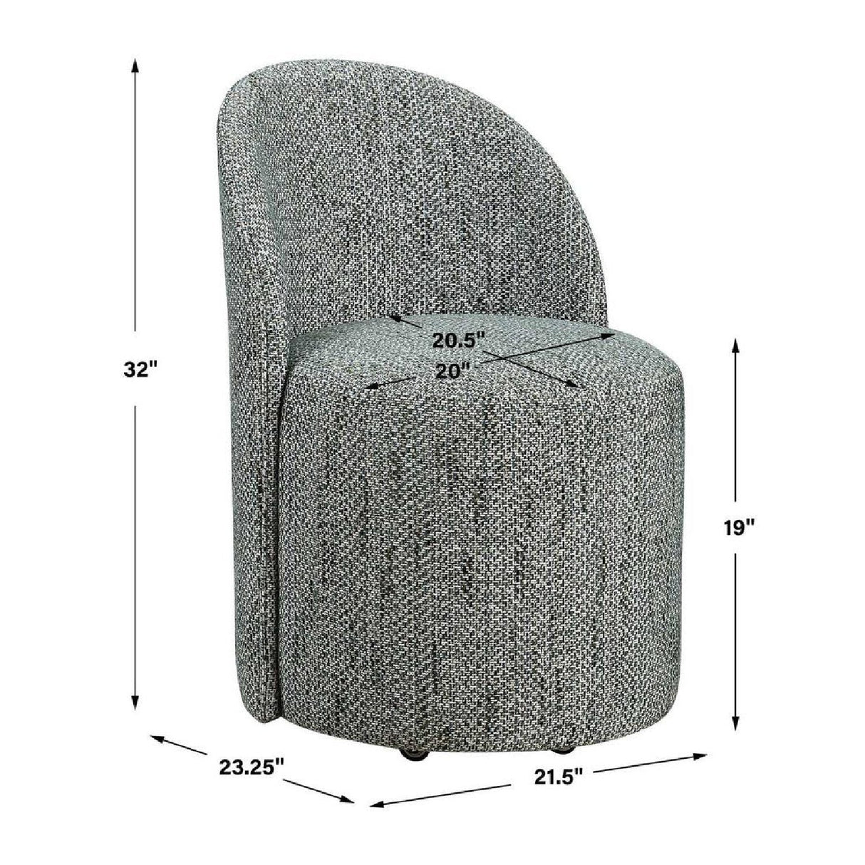 Modern European furniture - Chenille Caster Swivel Dining Chair - www.oroa.com