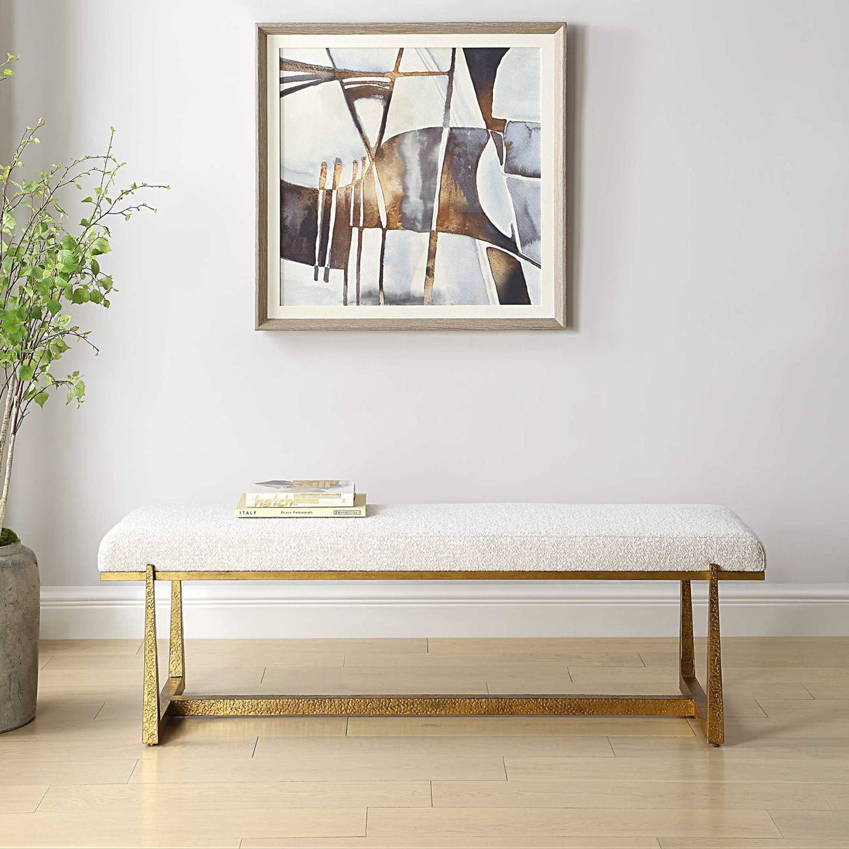 Modern European furniture - Upholstered Wool-Inspired Bench - www.oroa.com