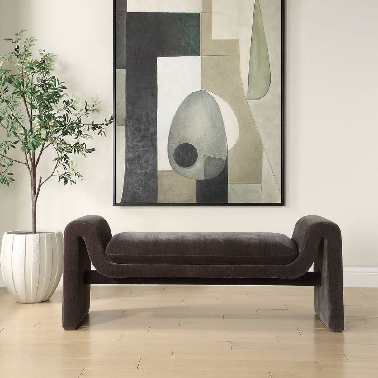 Black Velvet Bench by Uttermost Manson, alternate view 2