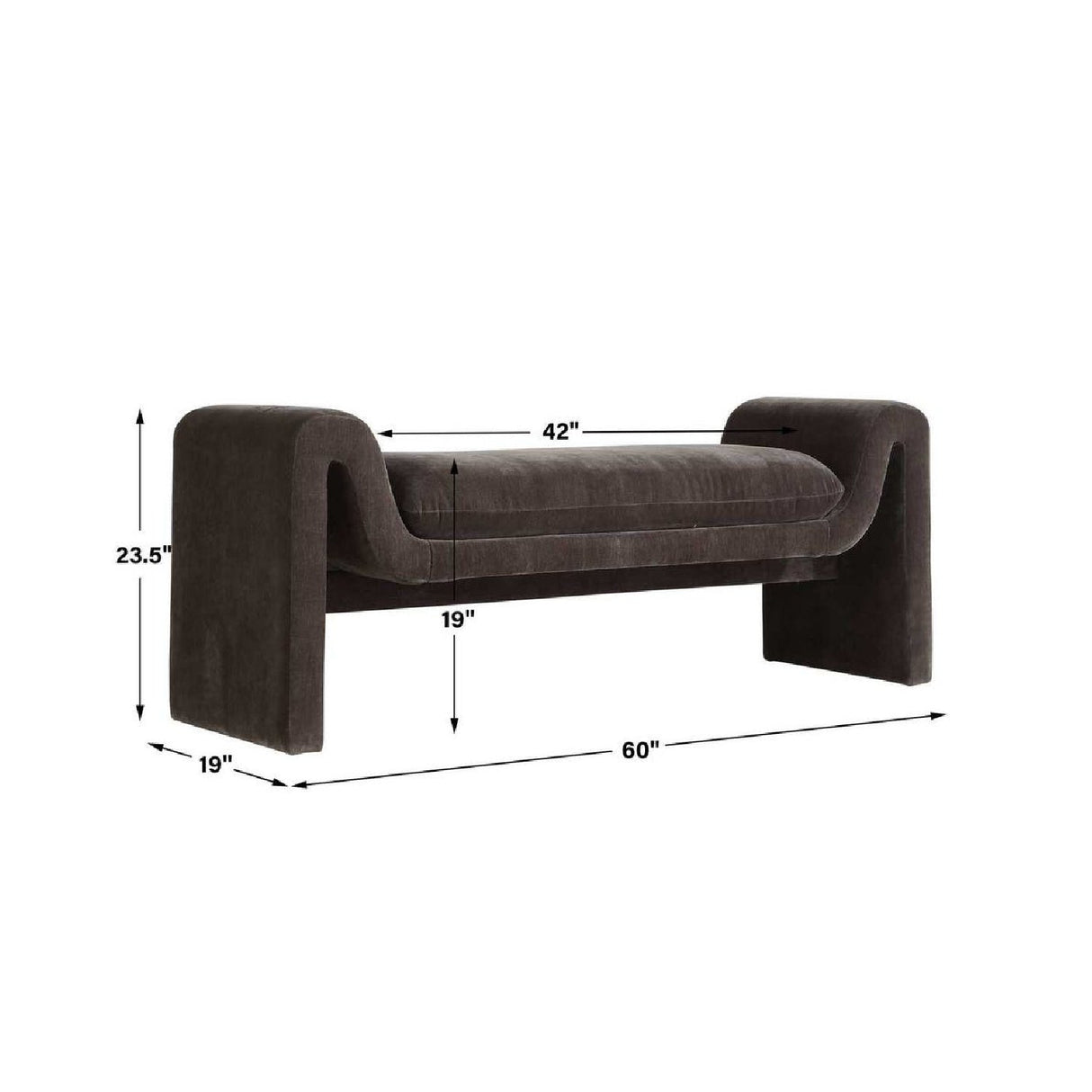 Black Velvet Bench by Uttermost Manson, alternate view 7