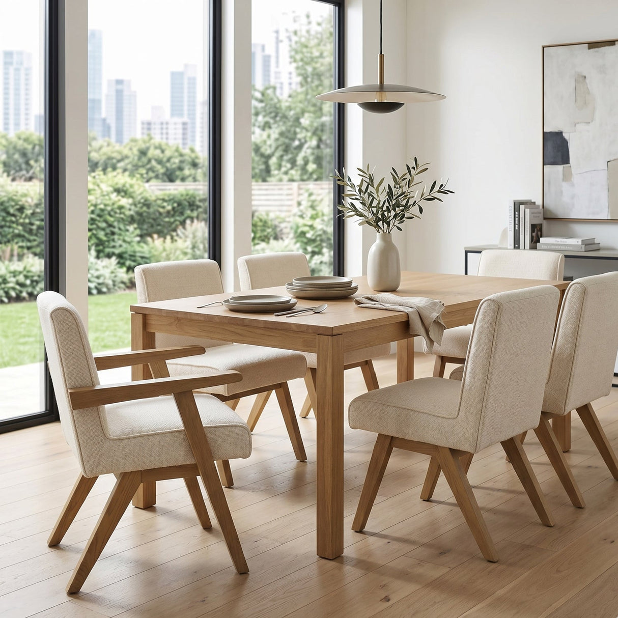 Modern European furniture - Oak Framed Padded Dining Chair - www.oroa.com