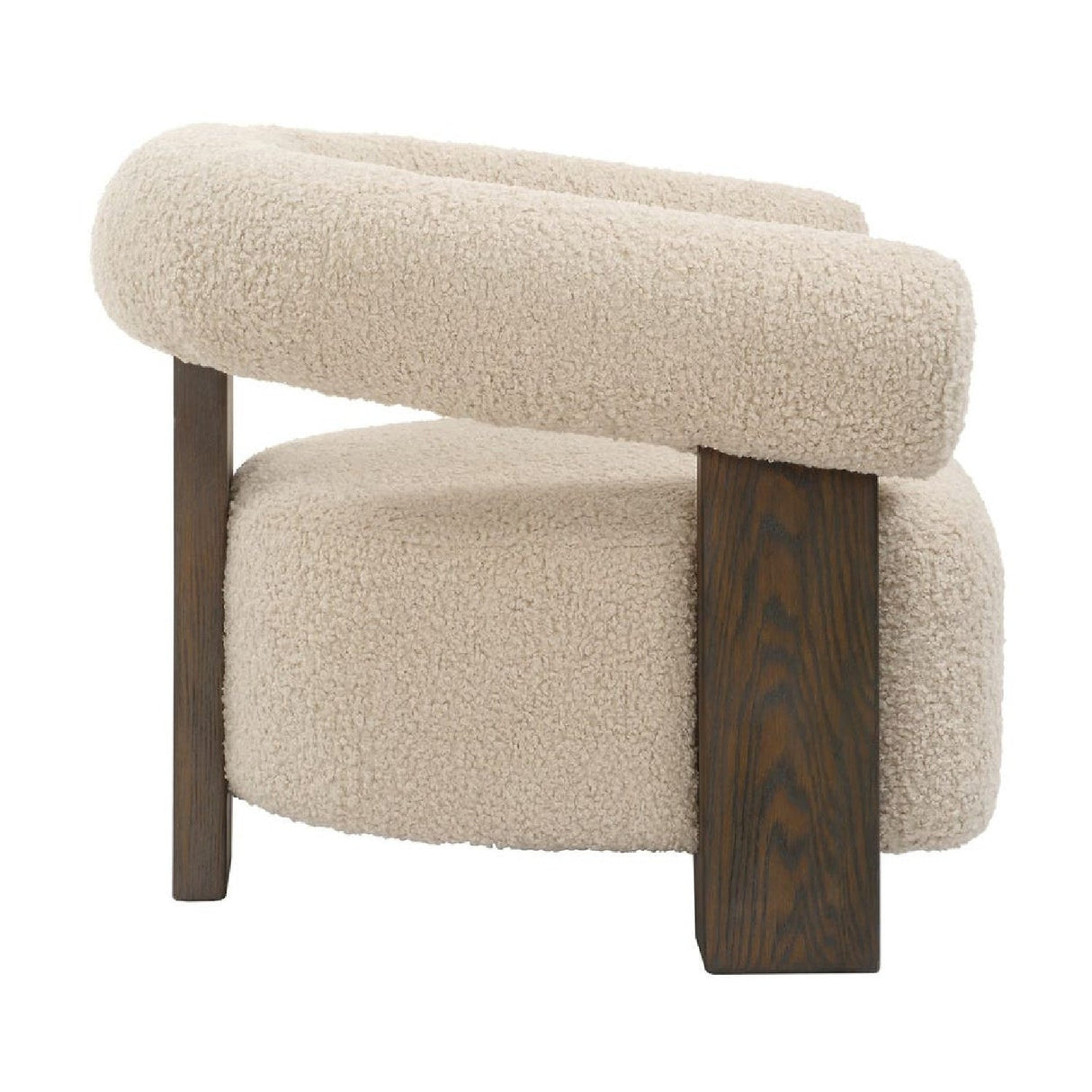 White Shearling T-Back Accent Chair by Uttermost Lennox, alternate view 4