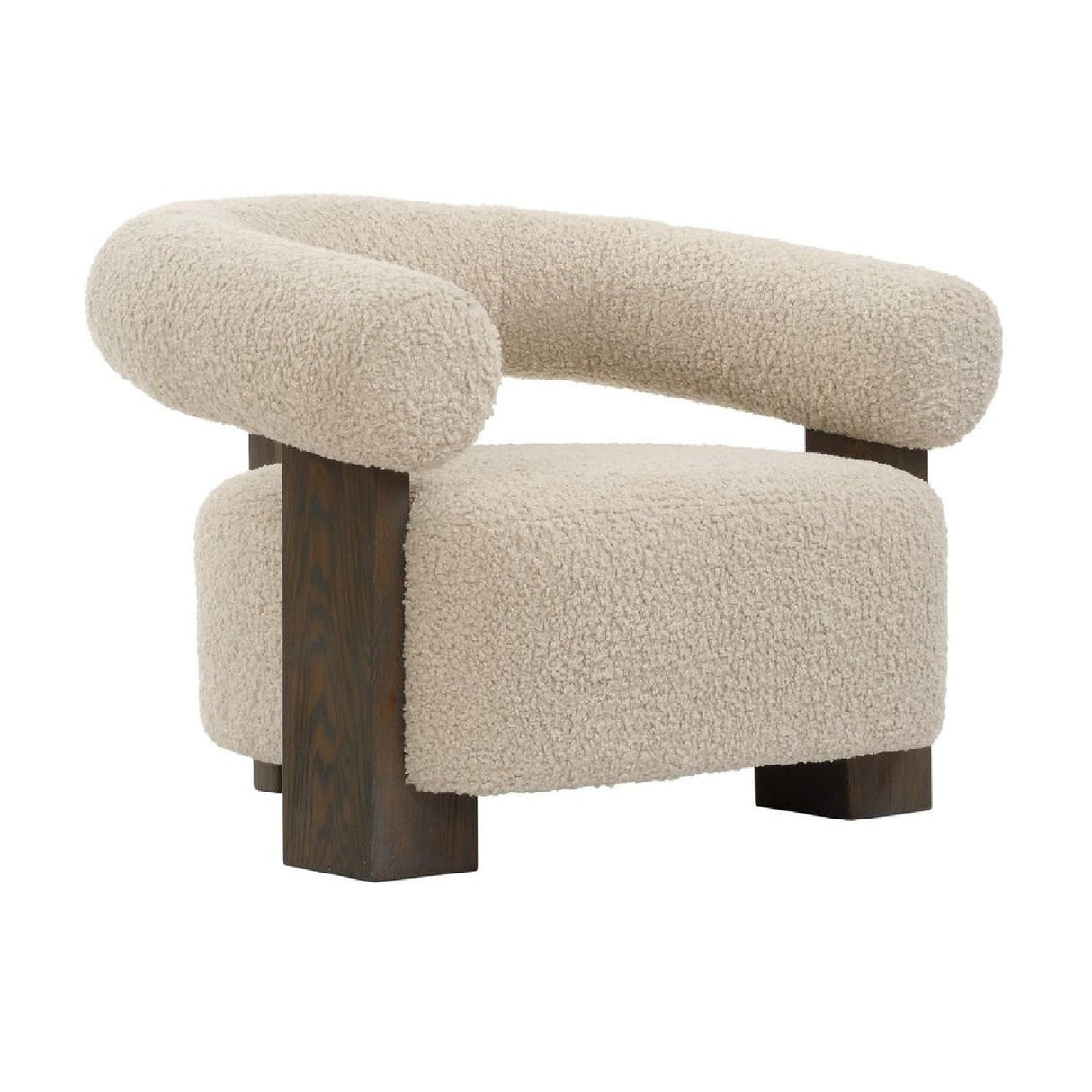 White Shearling T-Back Accent Chair by Uttermost Lennox, alternate view 3