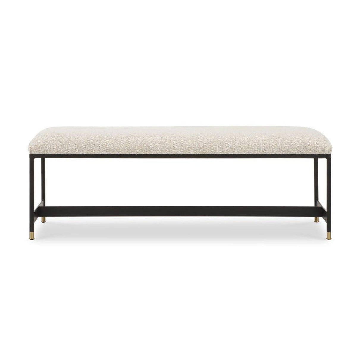 White Upholstered Bench by Uttermost Halston
