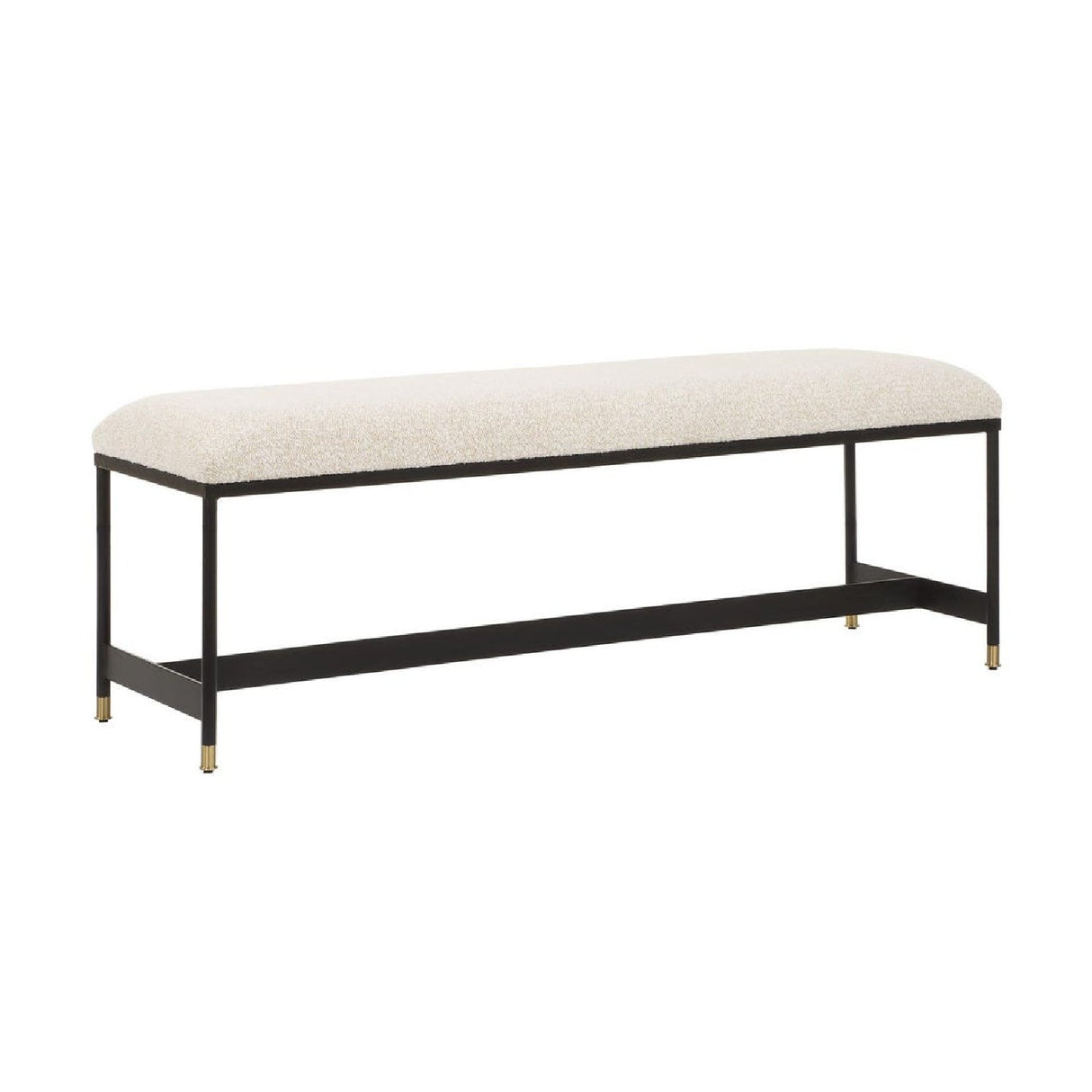 White Upholstered Bench by Uttermost Halston, alternate view 3
