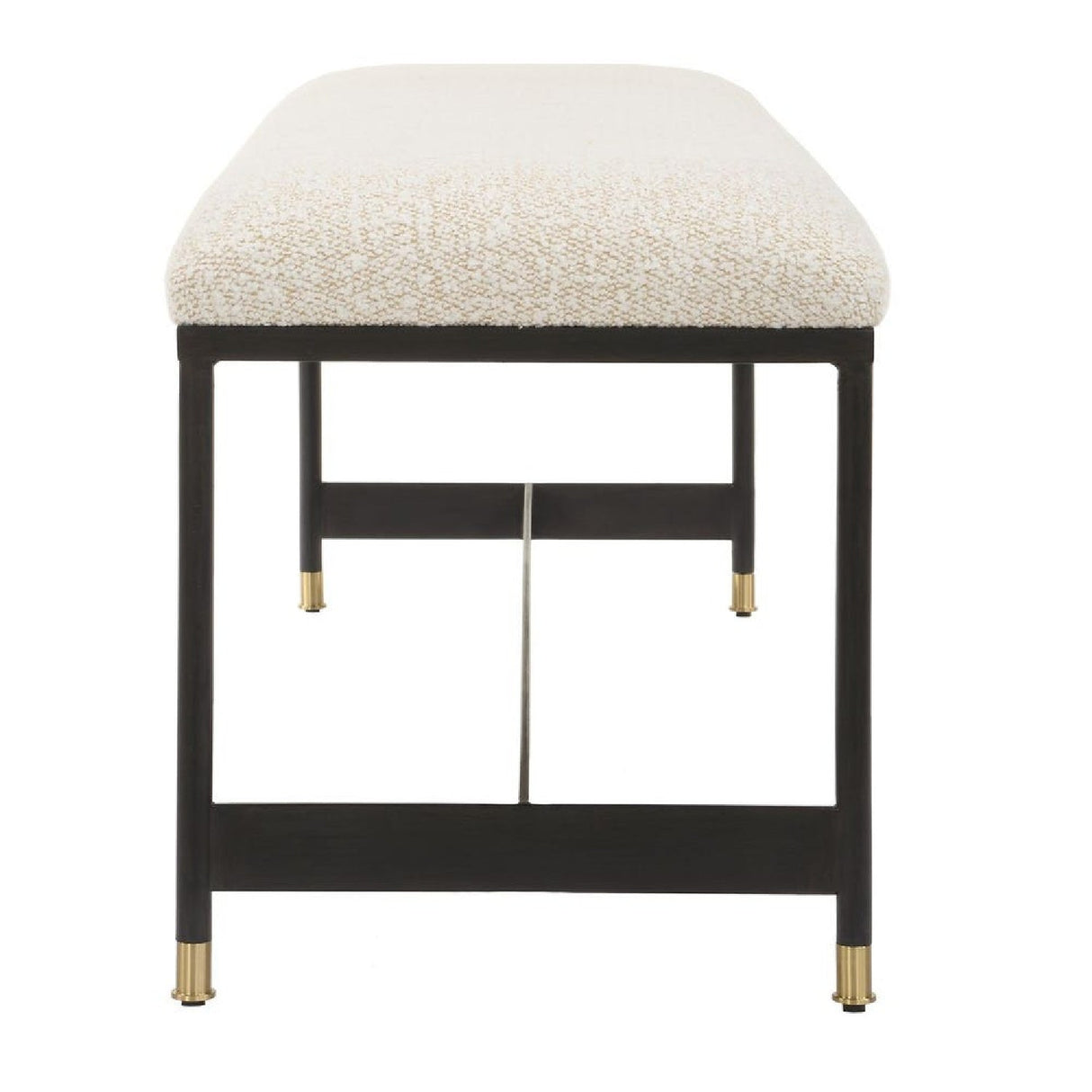 White Upholstered Bench by Uttermost Halston, alternate view 4