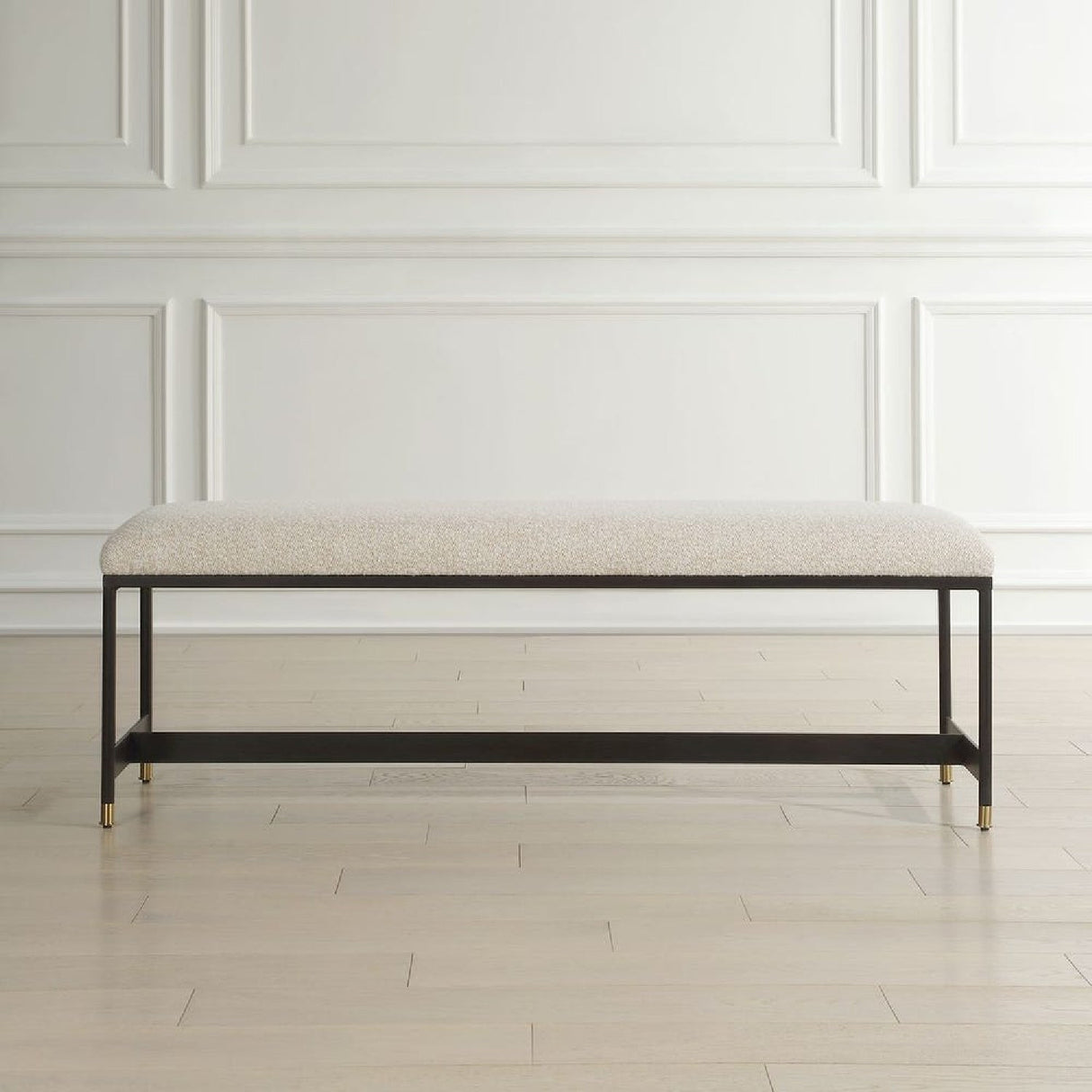 White Upholstered Bench by Uttermost Halston, alternate view 6