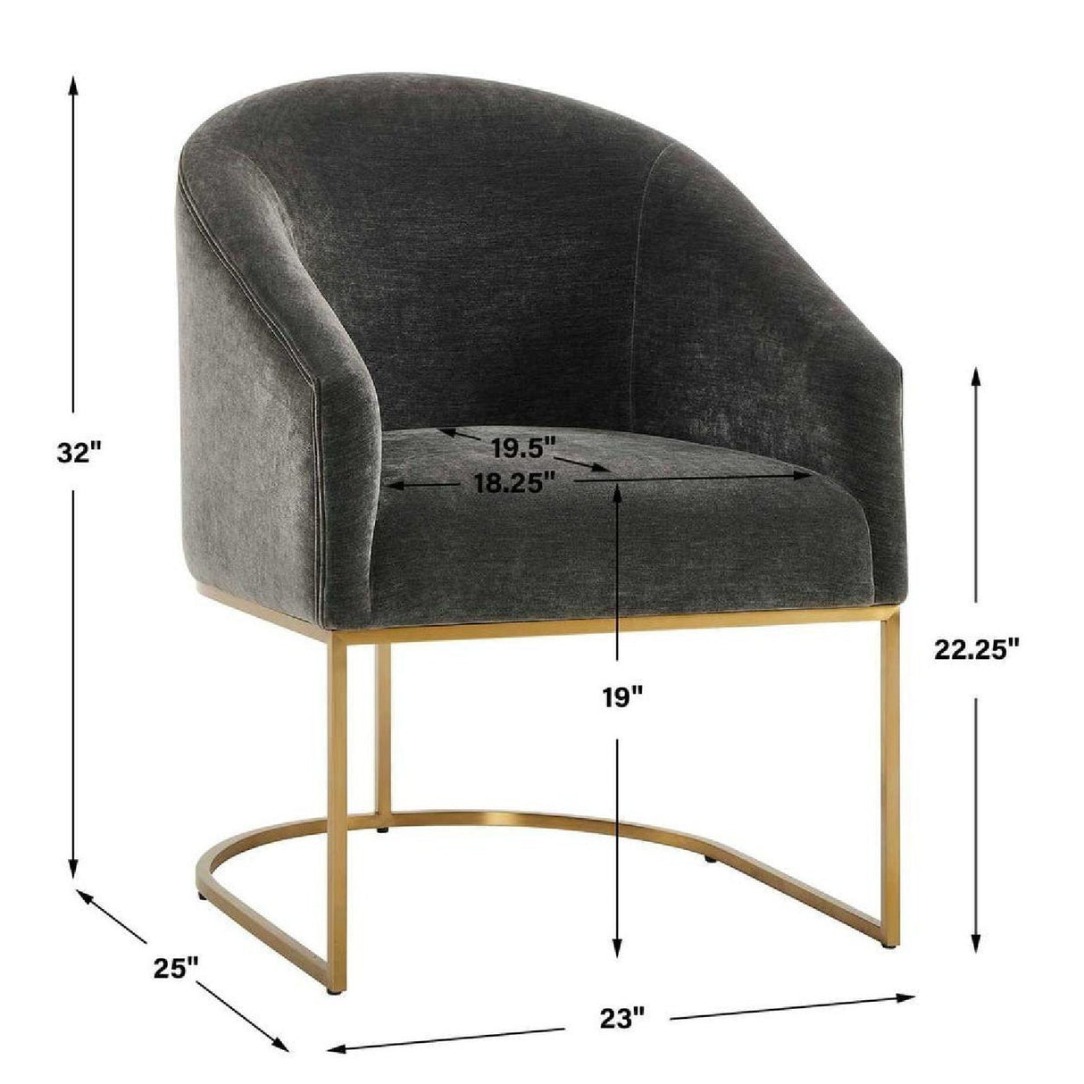 Black Velvet Cantilevered Dining Chair by Uttermost Hanni, alternate view 8
