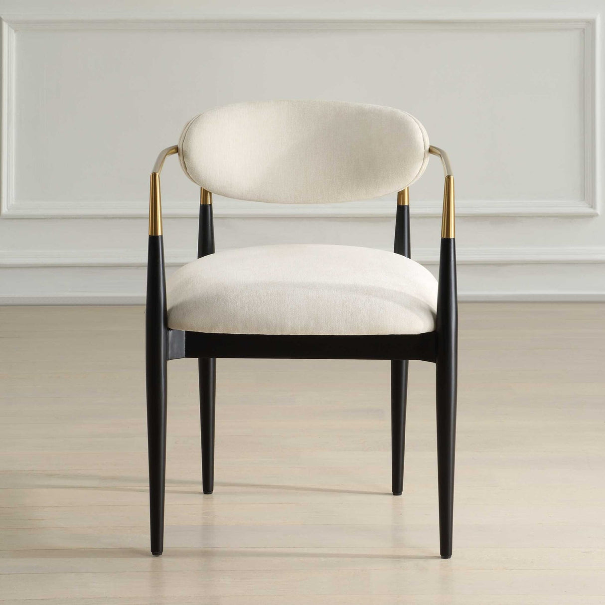 Modern European furniture - White Velvet Dining Chair - www.oroa.com