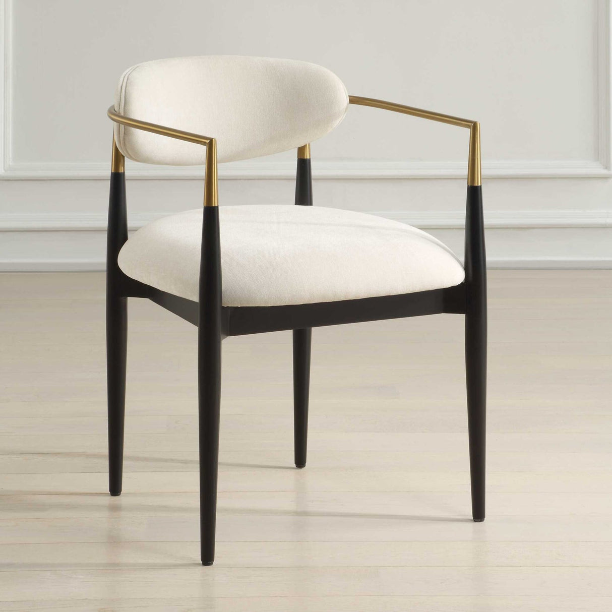 Modern European furniture - White Velvet Dining Chair - www.oroa.com