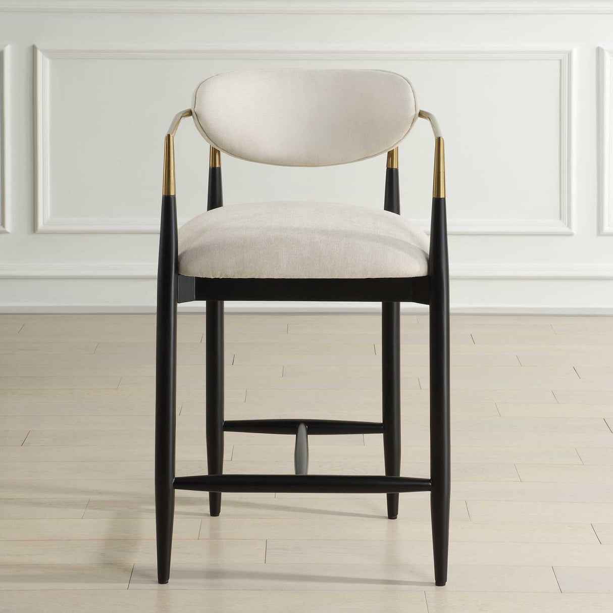 Modern European furniture - White Velvet Counter Stool - www.oroa.com