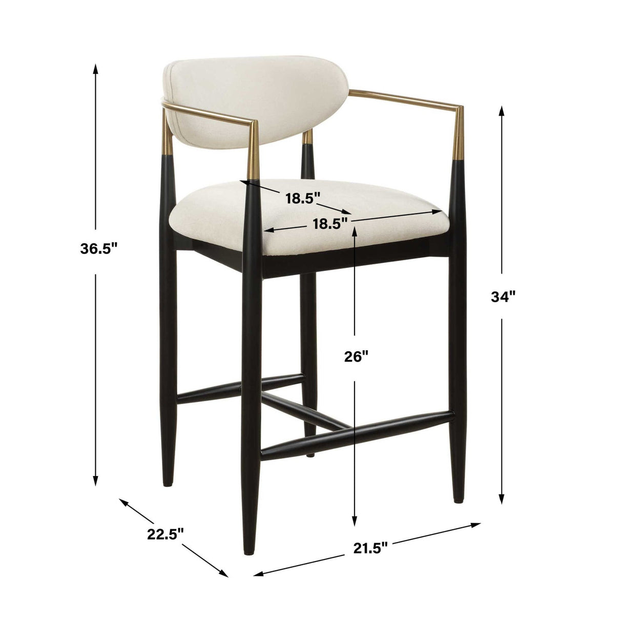 Modern European furniture - White Velvet Counter Stool - www.oroa.com