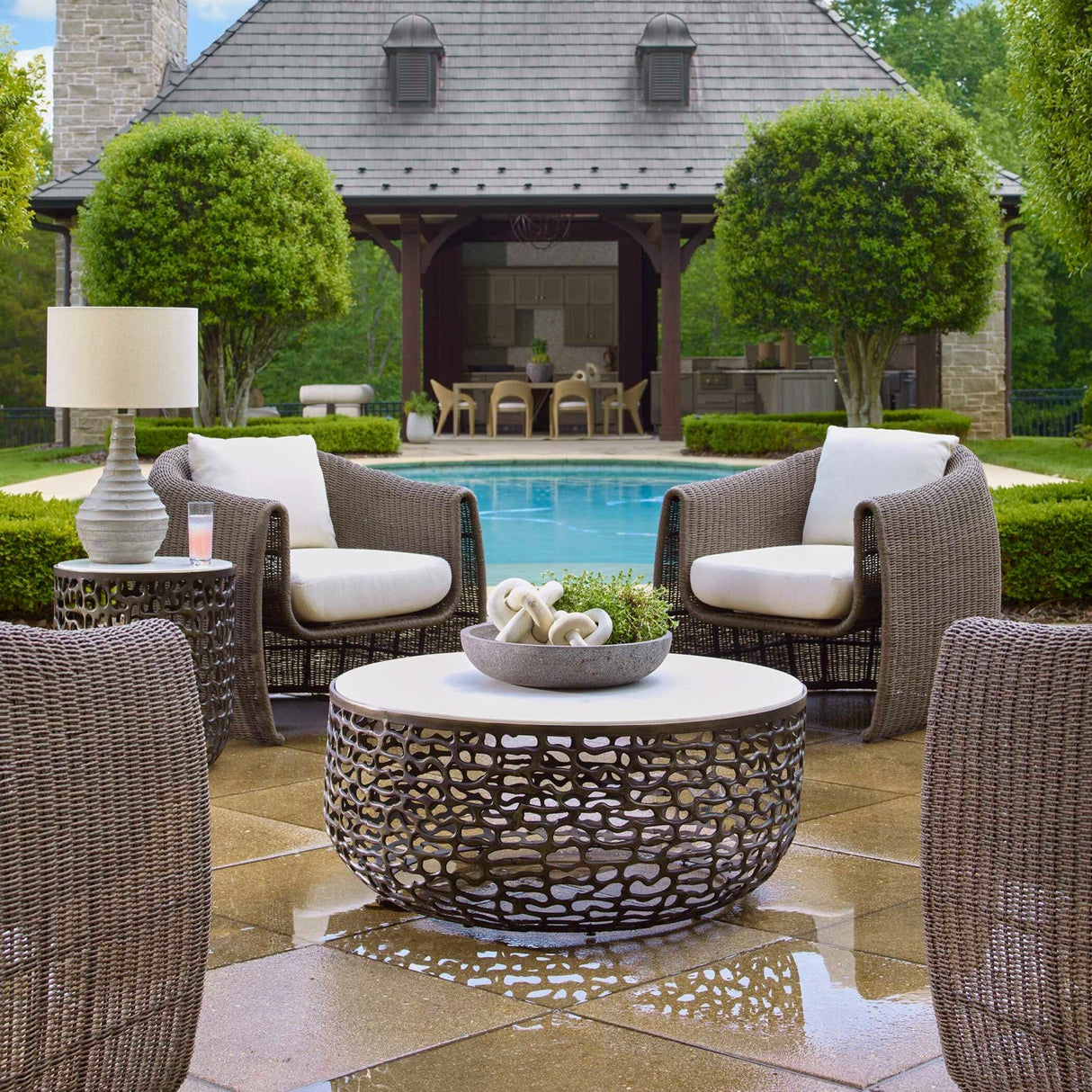 Woven Wicker Outdoor Lounge Chair by Uttermost Tropic, alternate view 2