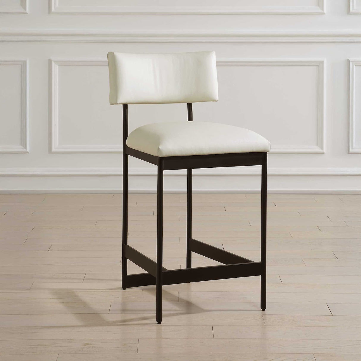 Modern European furniture - White Leather Counter Stool - www.oroa.com