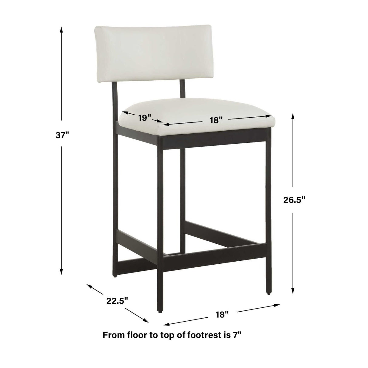 Modern European furniture - White Leather Counter Stool - www.oroa.com