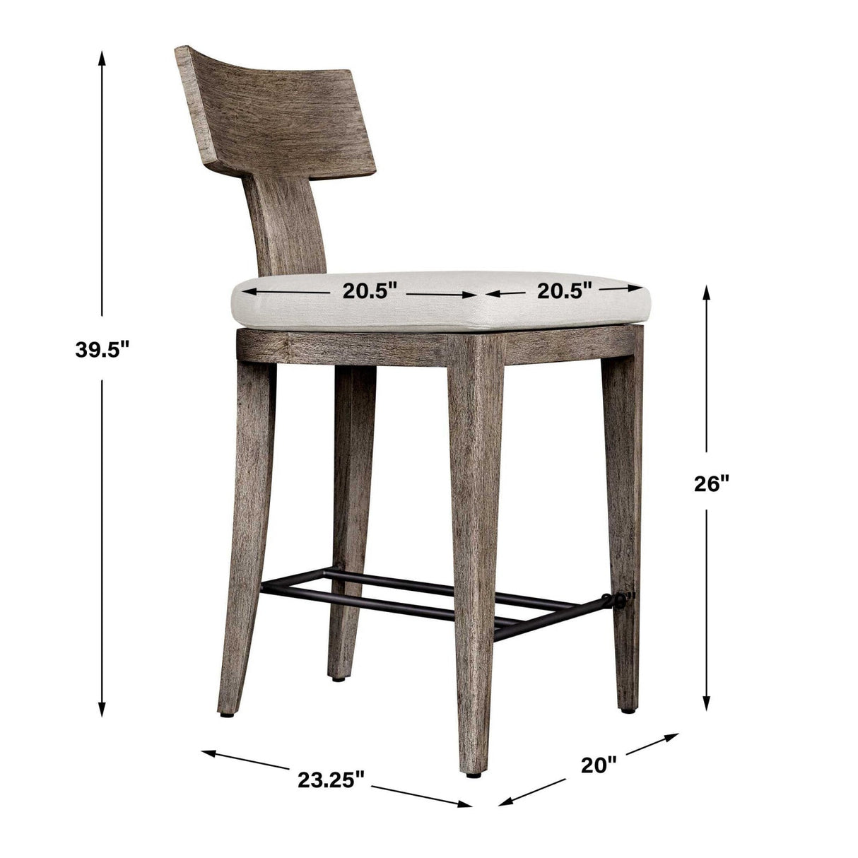 Mahogany T-Shaped Outdoor Counter Stool by Uttermost Cellini, alternate view 10