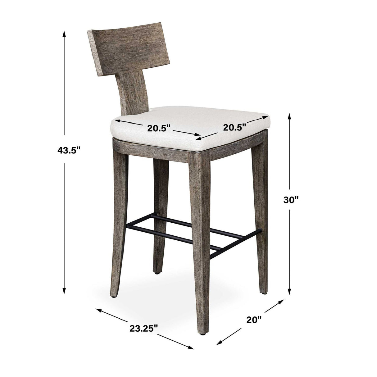Mahogany T-Shaped Outdoor Bar Stool by Uttermost Cellini, alternate view 11