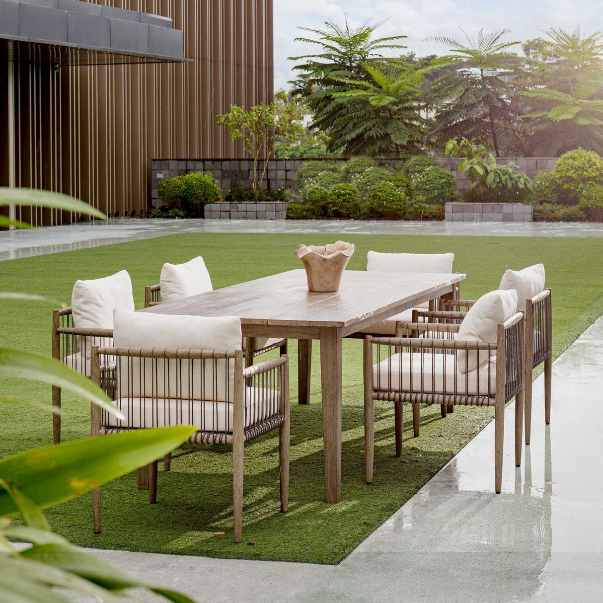 Gray Mahogany Outdoor Dining Chair by Uttermost Borneo, alternate view 2