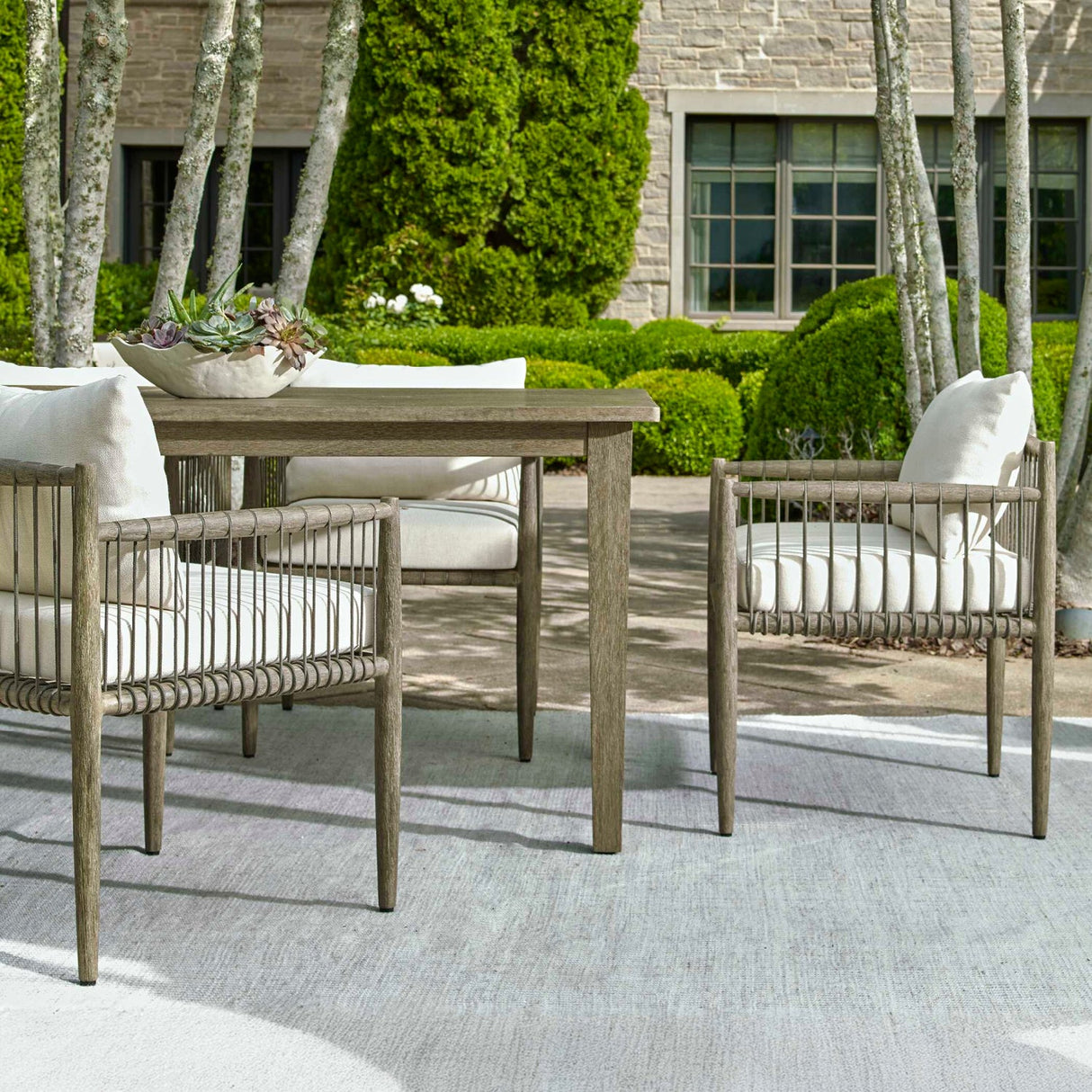 Modern European furniture - Gray Mahogany Outdoor Dining Chair - www.oroa.com