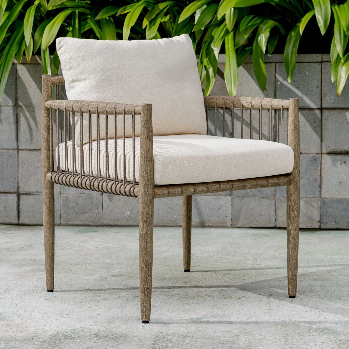 Gray Mahogany Outdoor Dining Chair by Uttermost Borneo, alternate view 10