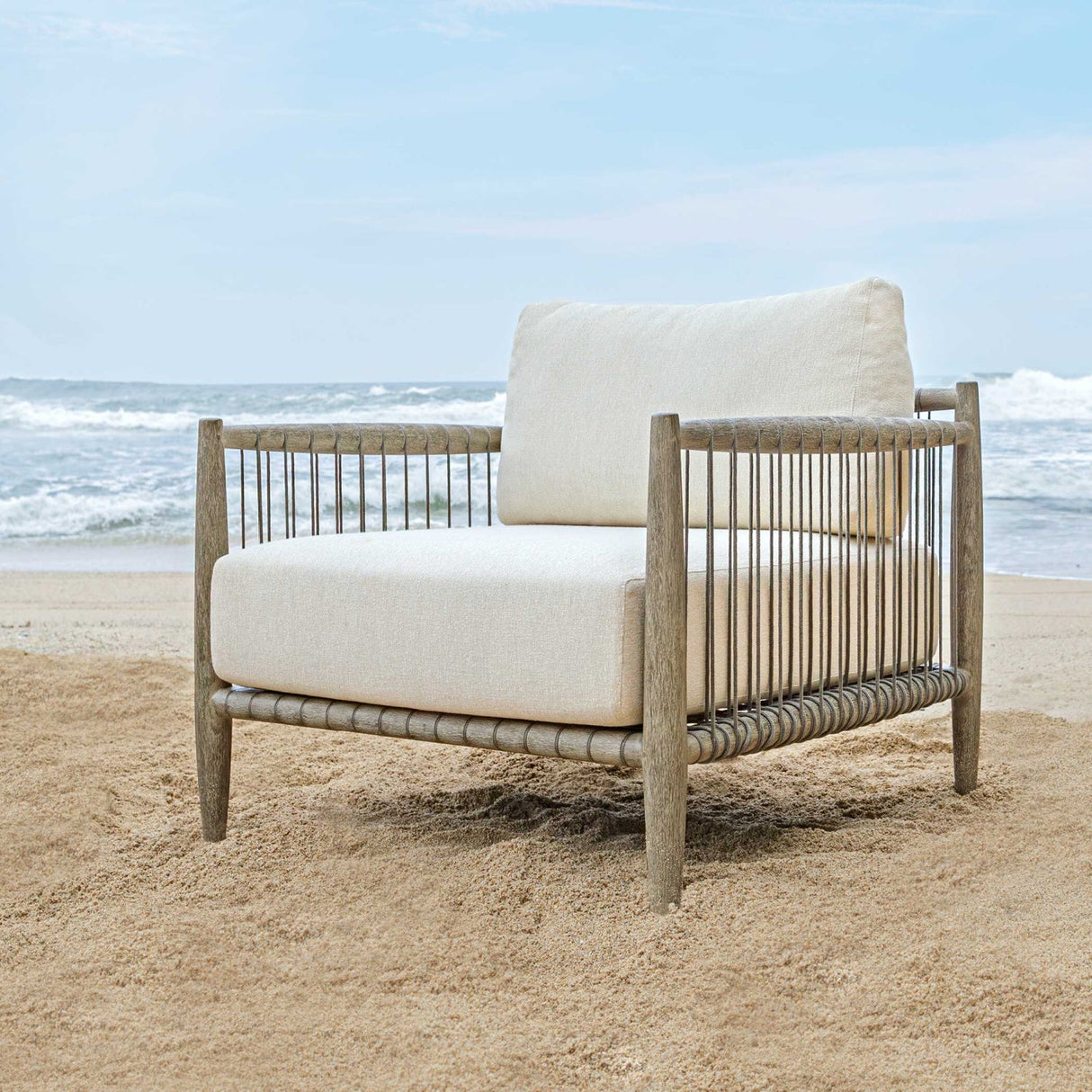 Gray Mahogany Outdoor Lounge Chair by Uttermost Borneo, alternate view 11