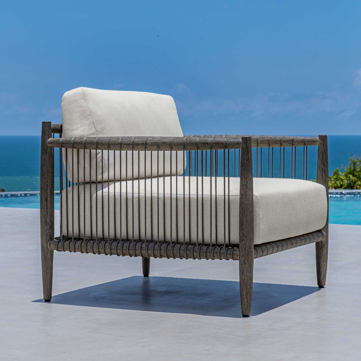 Gray Mahogany Outdoor Lounge Chair by Uttermost Borneo, alternate view 13
