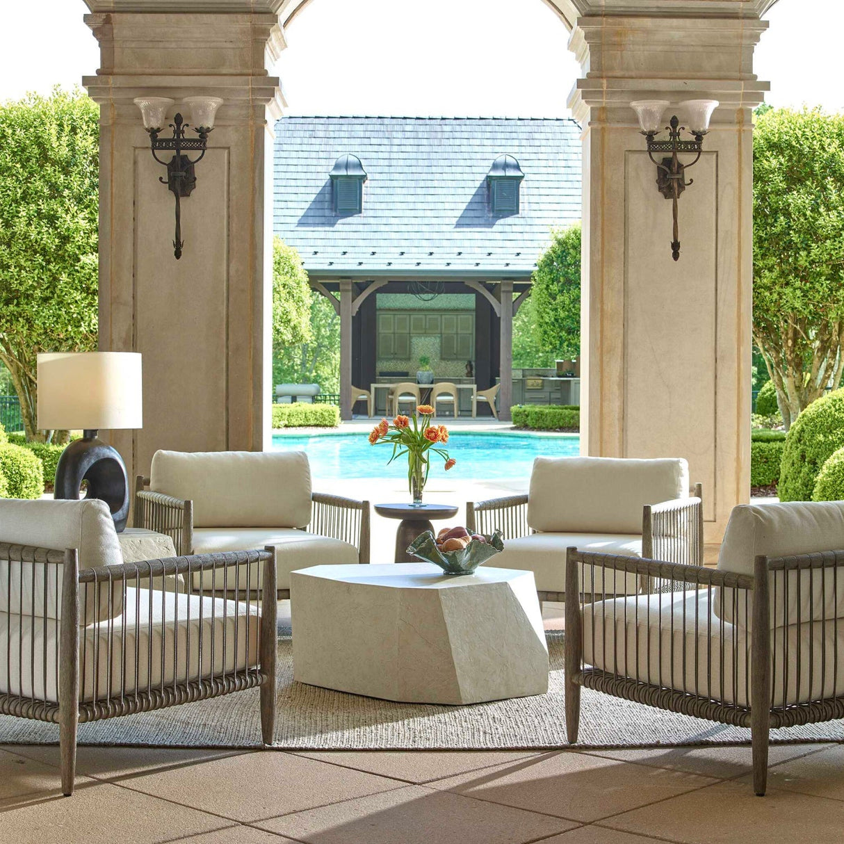 Gray Mahogany Outdoor Lounge Chair by Uttermost Borneo, alternate view 16