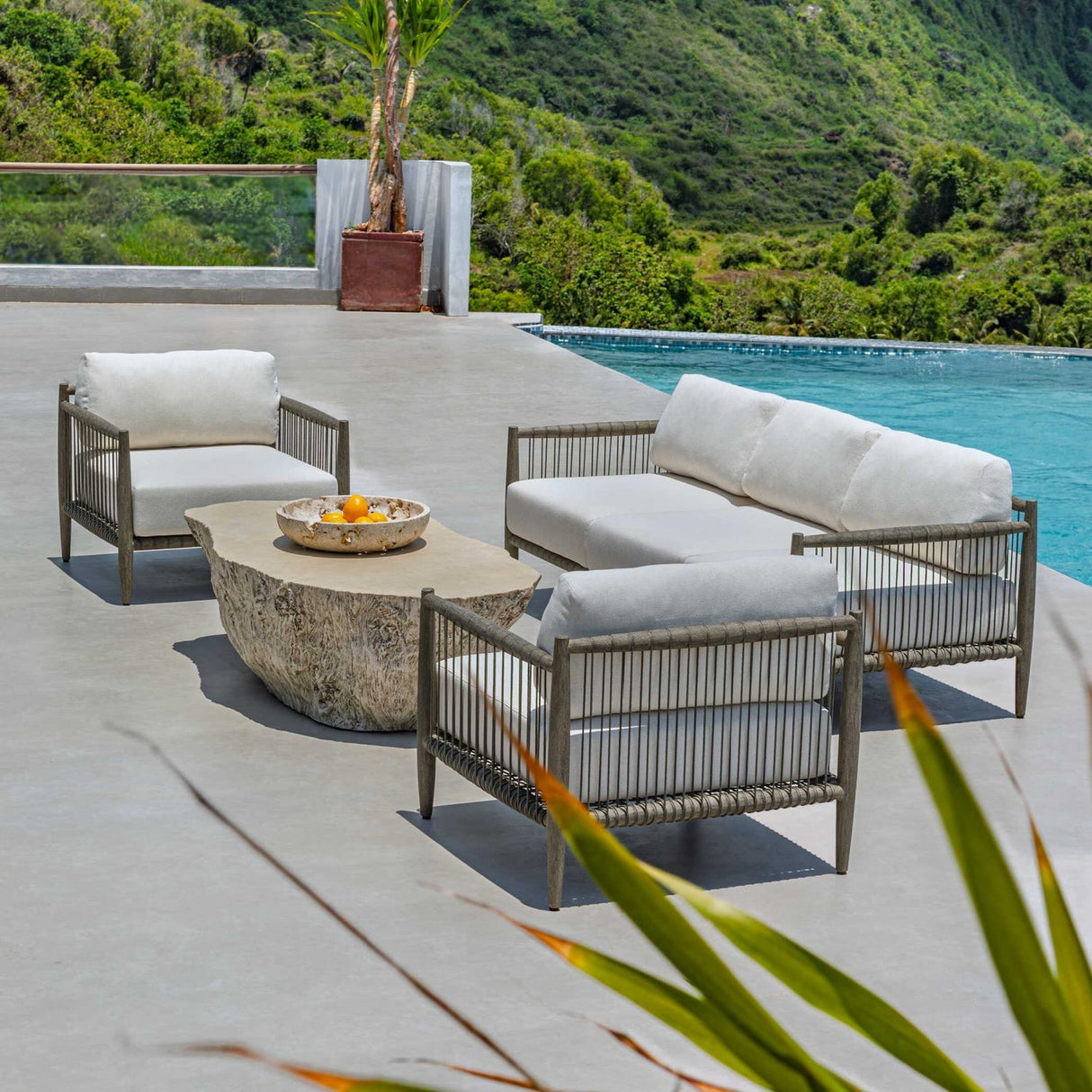 Gray Mahogany Outdoor Lounge Chair by Uttermost Borneo, alternate view 17