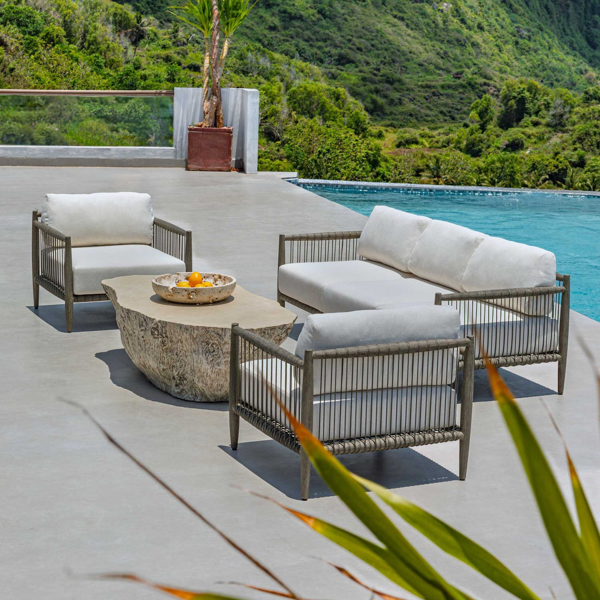 Modern European furniture - Gray Mahogany Outdoor Lounge Chair - www.oroa.com