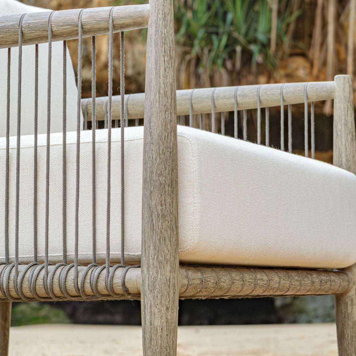 Gray Mahogany Outdoor Lounge Chair by Uttermost Borneo, alternate view 8