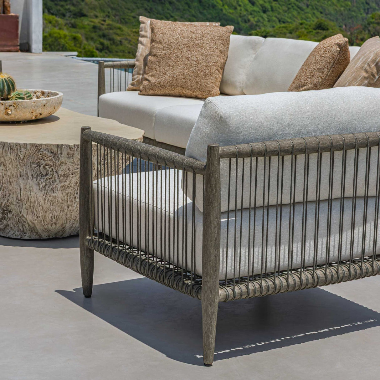 Gray Mahogany Outdoor Lounge Chair by Uttermost Borneo, alternate view 10