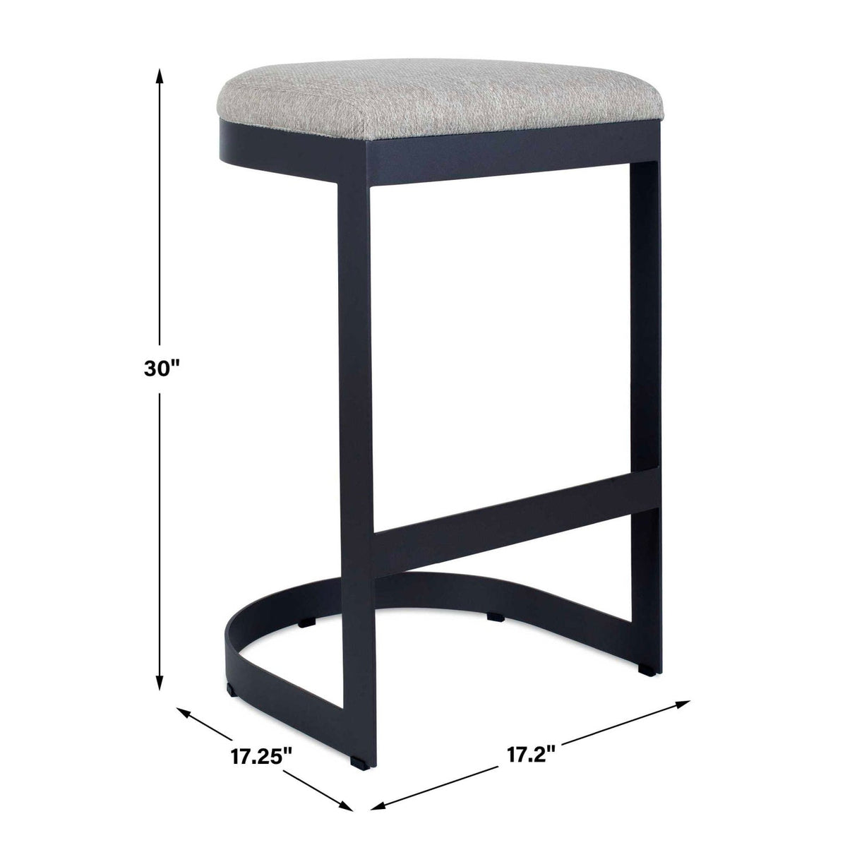 Black Cantilevered Outdoor Bar Stool by Uttermost Maude, alternate view 9