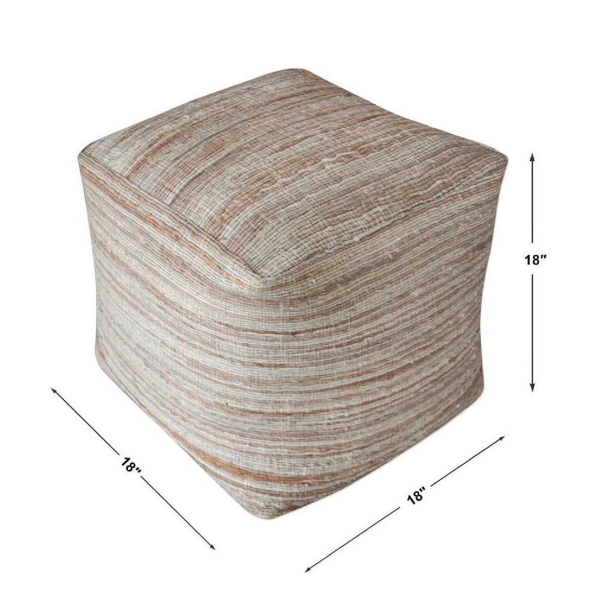 Natural Hemp Fibers Pouf by Uttermost Shiro, alternate view 3