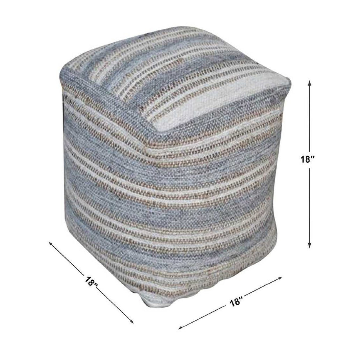 Gray & Cream Fabric Ottoman | Oroa.com
