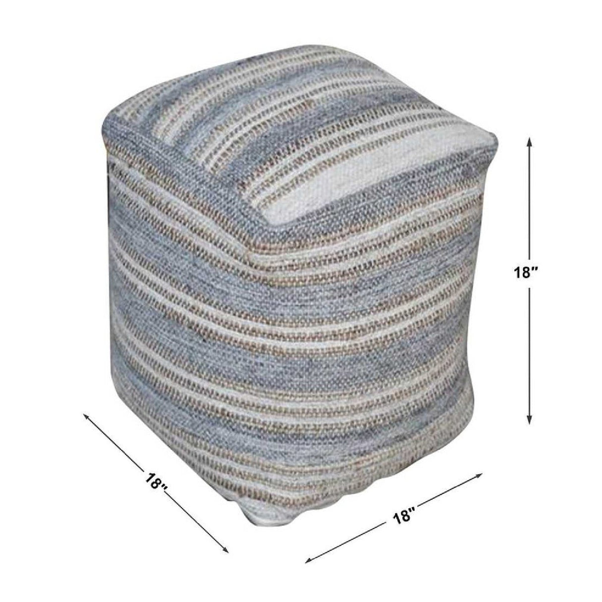 Gray & Cream Fabric Ottoman by Uttermost Mesick, alternate view 3