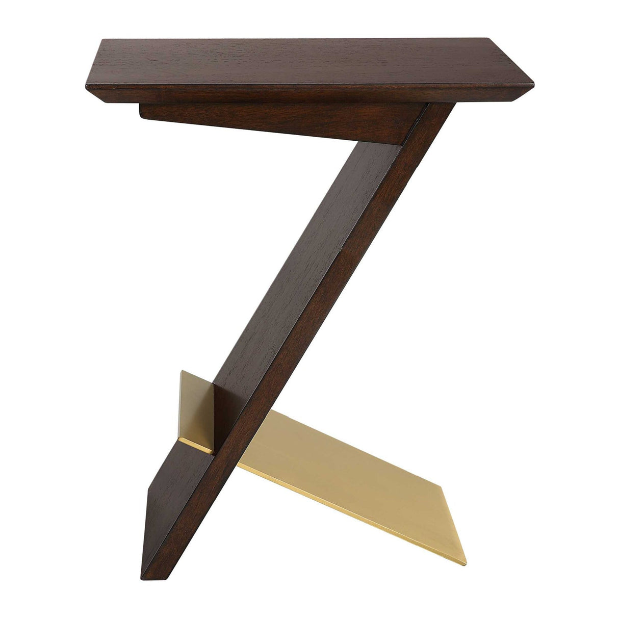Modern European furniture - Brown Wooden Slanted Accent Table - www.oroa.com