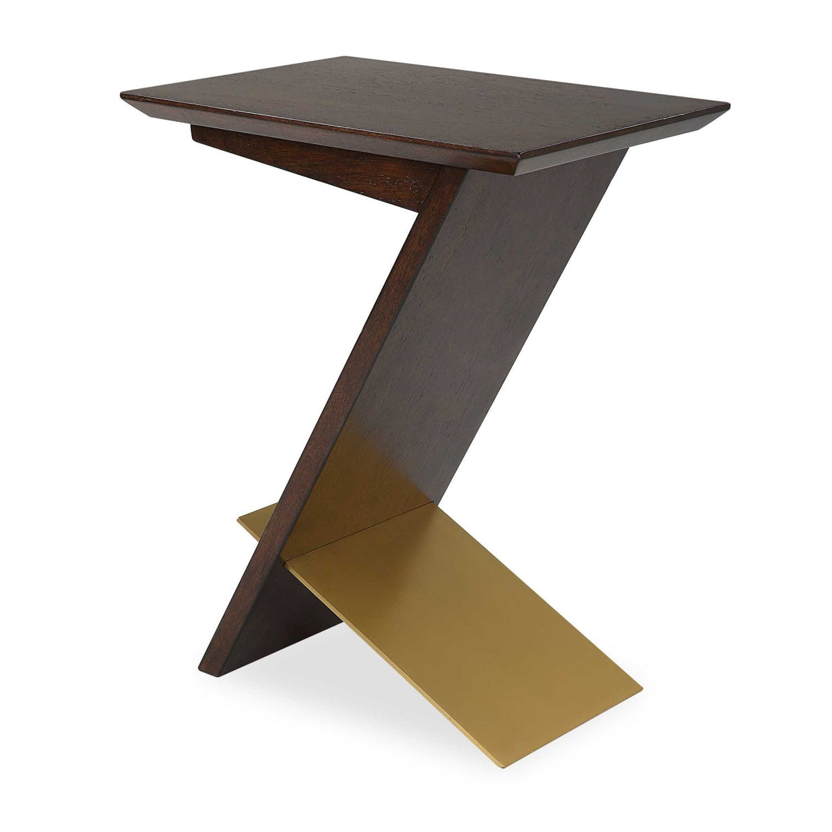 Modern European furniture - Brown Wooden Slanted Accent Table - www.oroa.com