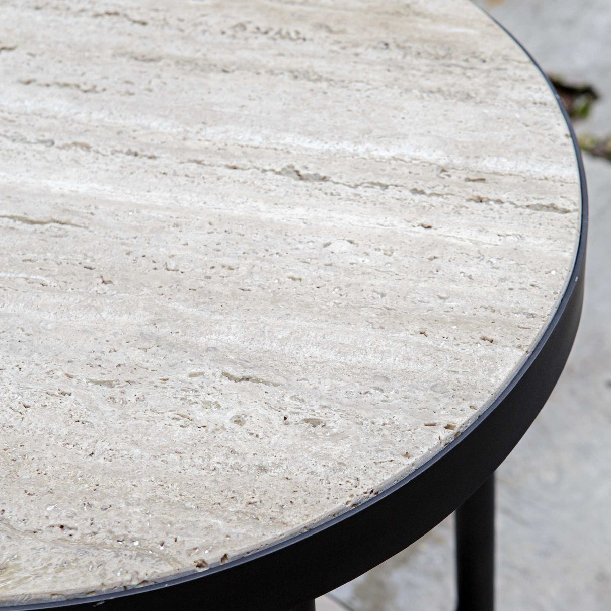 Modern European furniture - Round Travertine Side Table - www.oroa.com