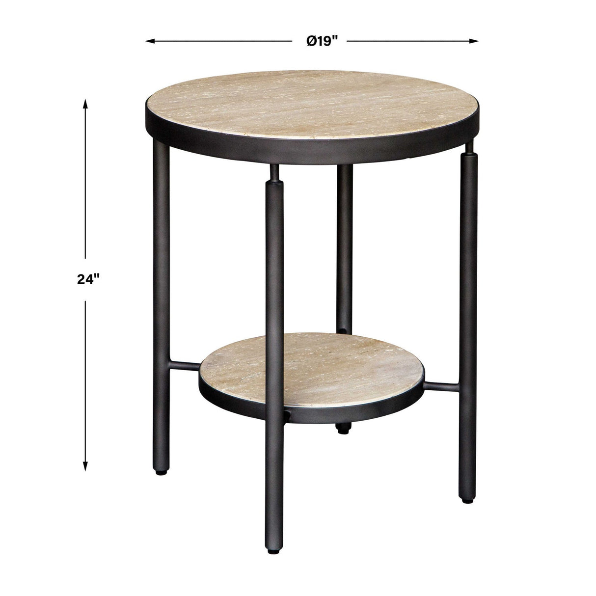 Modern European furniture - Round Travertine Side Table - www.oroa.com