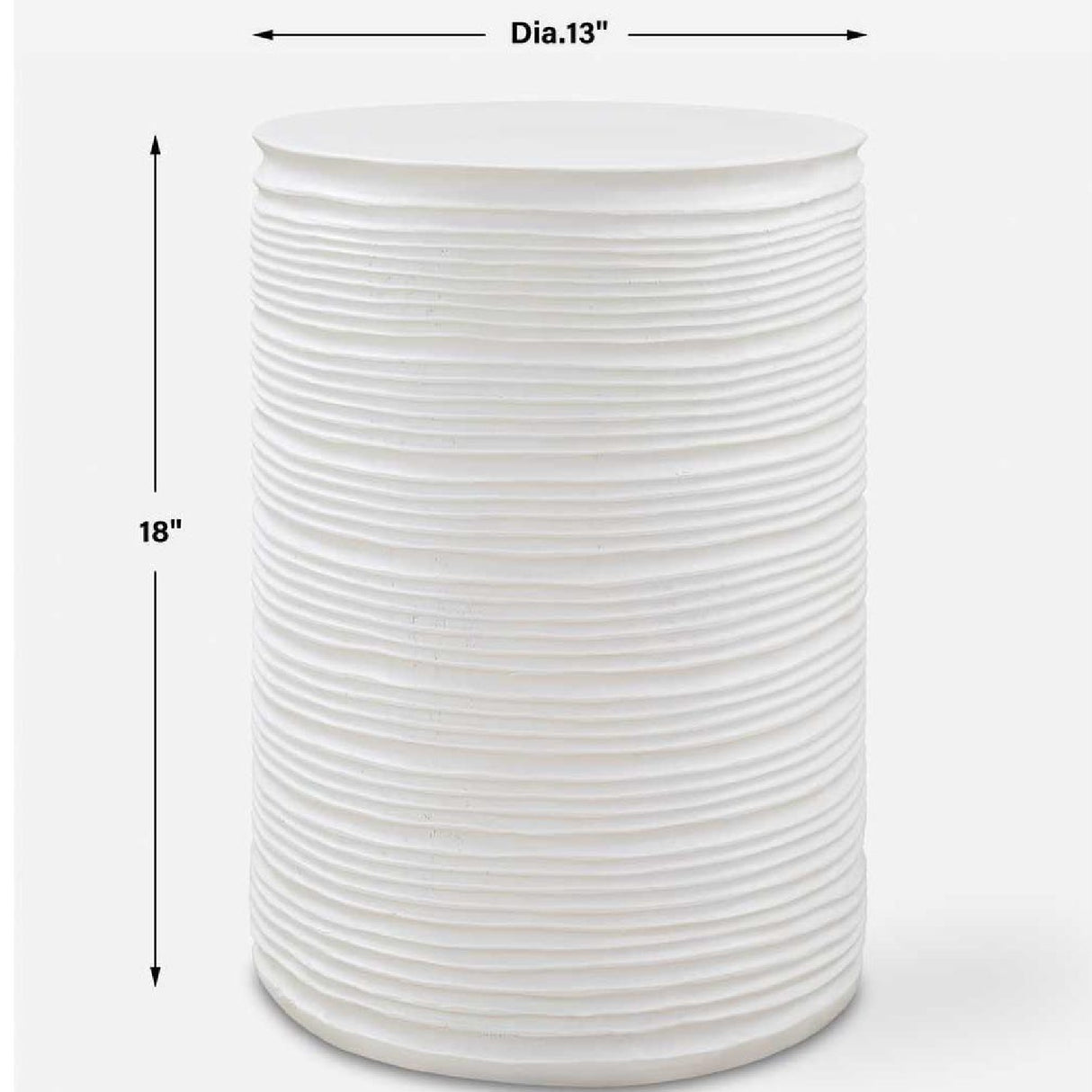 White Grooved Cylindrical Accent | Uttermost Borderline