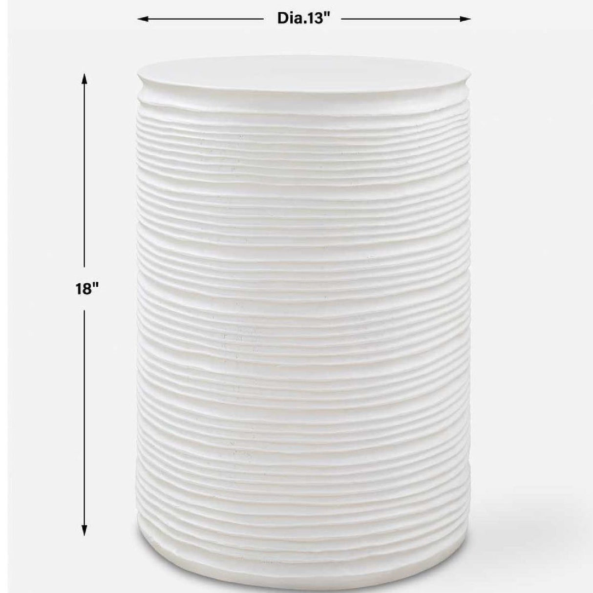 Modern European furniture - White Grooved Cylindrical Accent - www.oroa.com