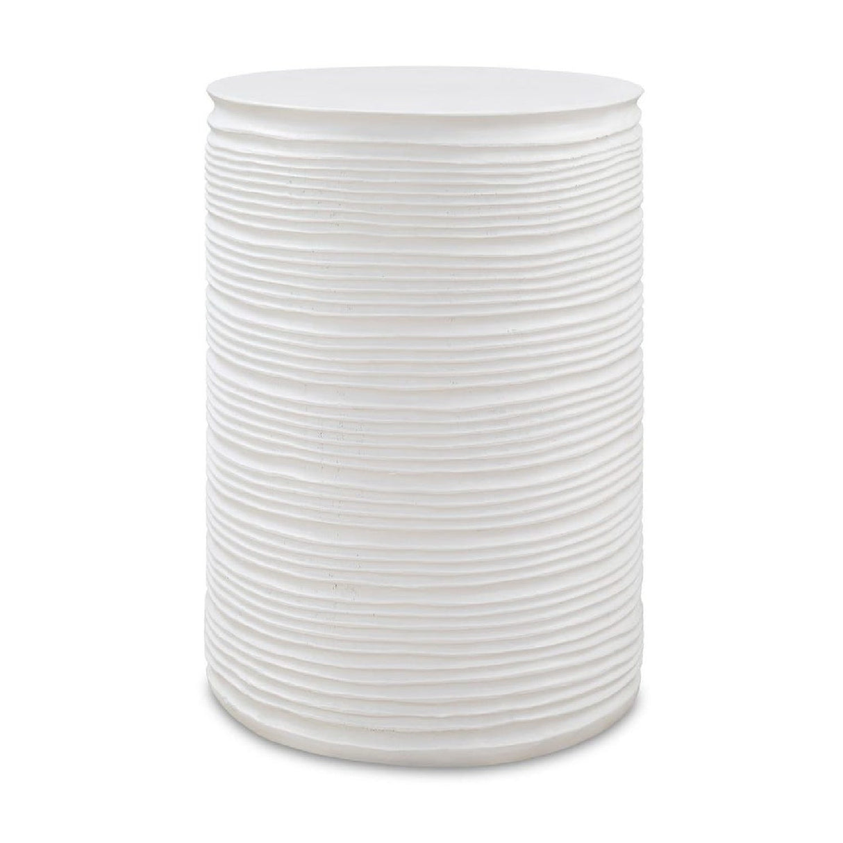 Modern European furniture - White Grooved Cylindrical Accent - www.oroa.com